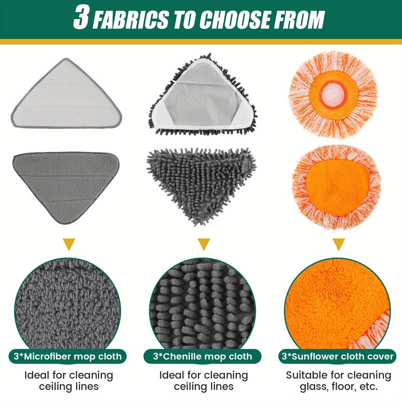 Швабра для стен с длинной ручкой и поворотной головкой. Включает 9 сменных мопов и съемный скребок. Может использоваться влажной или сухой и портативна для мытья окон и стен. Обязательный инструмент для уборки в вашем доме.