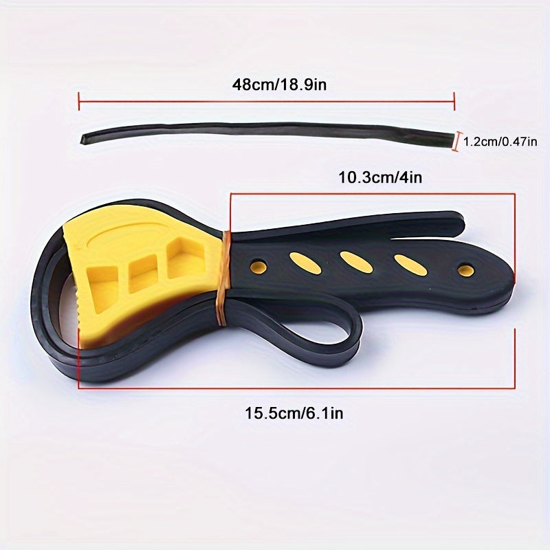 Multifunctional Belt Wrench for Auto Repair and Bottle Opening, 6-Inch