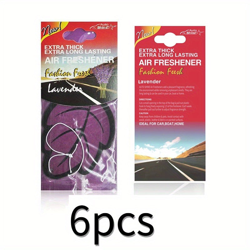 6 шт. освежителей воздуха для автомобиля в форме листа с натуральным ароматом чайной бумаги и ванильным ароматом