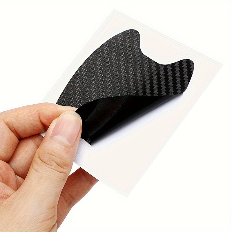Car Door Handle Protector Set 4 Pieces Carbon Fiber Scratch-Resistant Exterior Accessories