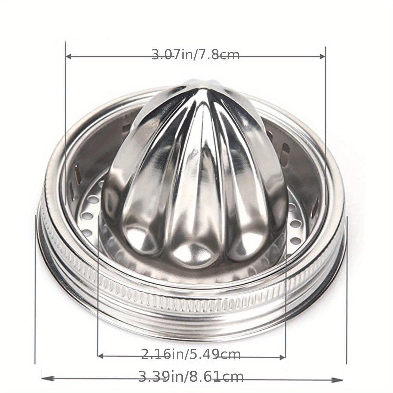 Stainless Steel Citrus Juicer for Mason Jars Wide Mouth Food-Grade Metal Kitchen Tool