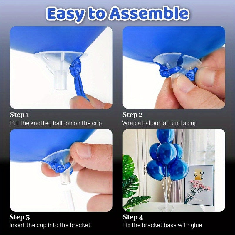 Soporte de exhibición para globos con base, poste y copa para bodas y fiestas