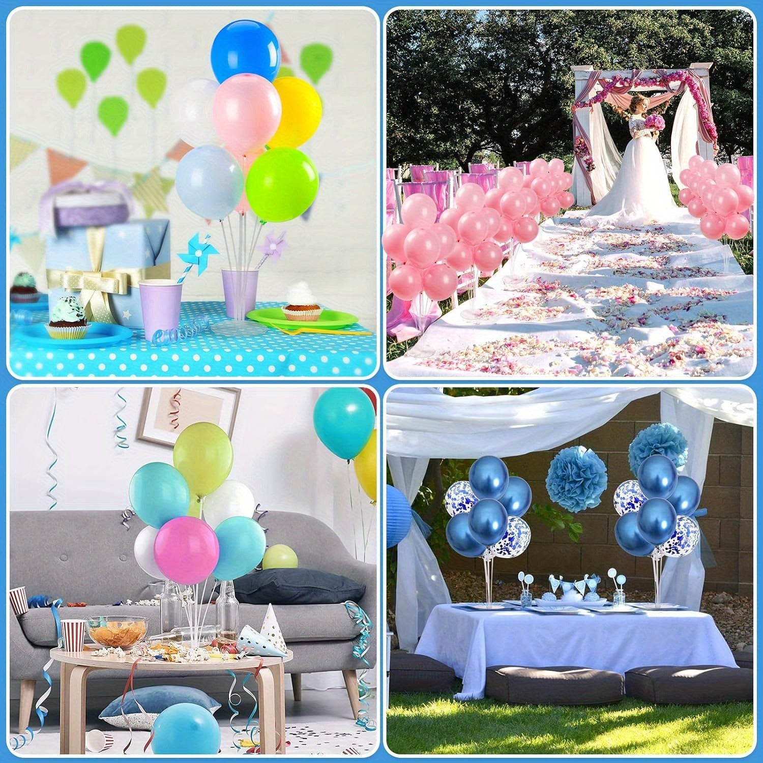 Soporte de exhibición para globos con base, poste y copa para bodas y fiestas