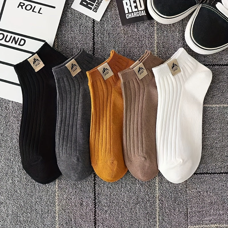 5 Pairs Breathable Low-Cut Ankle Crew Socks for Men and Women
