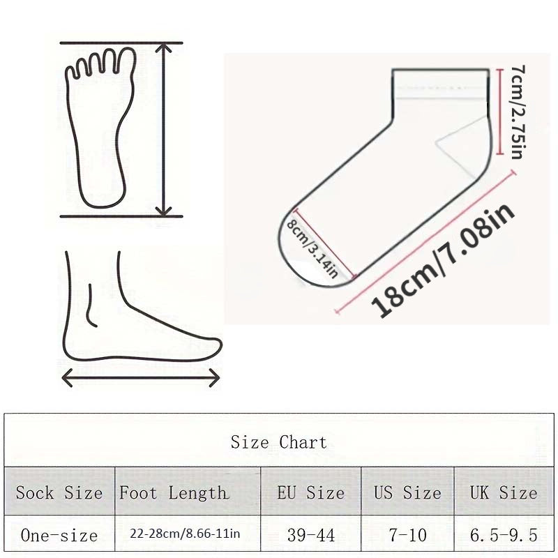 5 Pairs Breathable Low-Cut Ankle Crew Socks for Men and Women