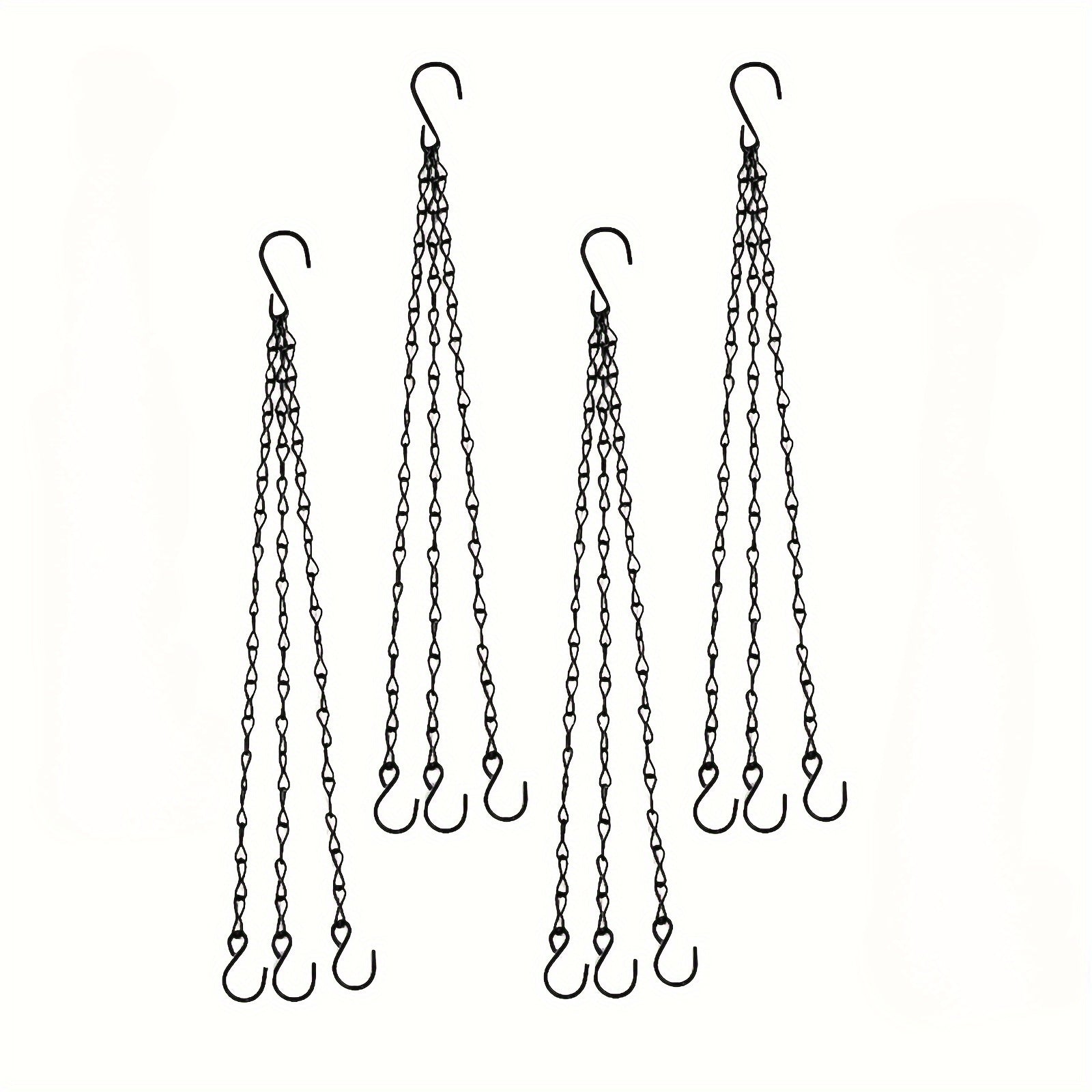 Set of 3 Black Iron Adjustable Replacement Chains for Hanging Glasses Planters Bird Feeders Lanterns Outdoor Decor