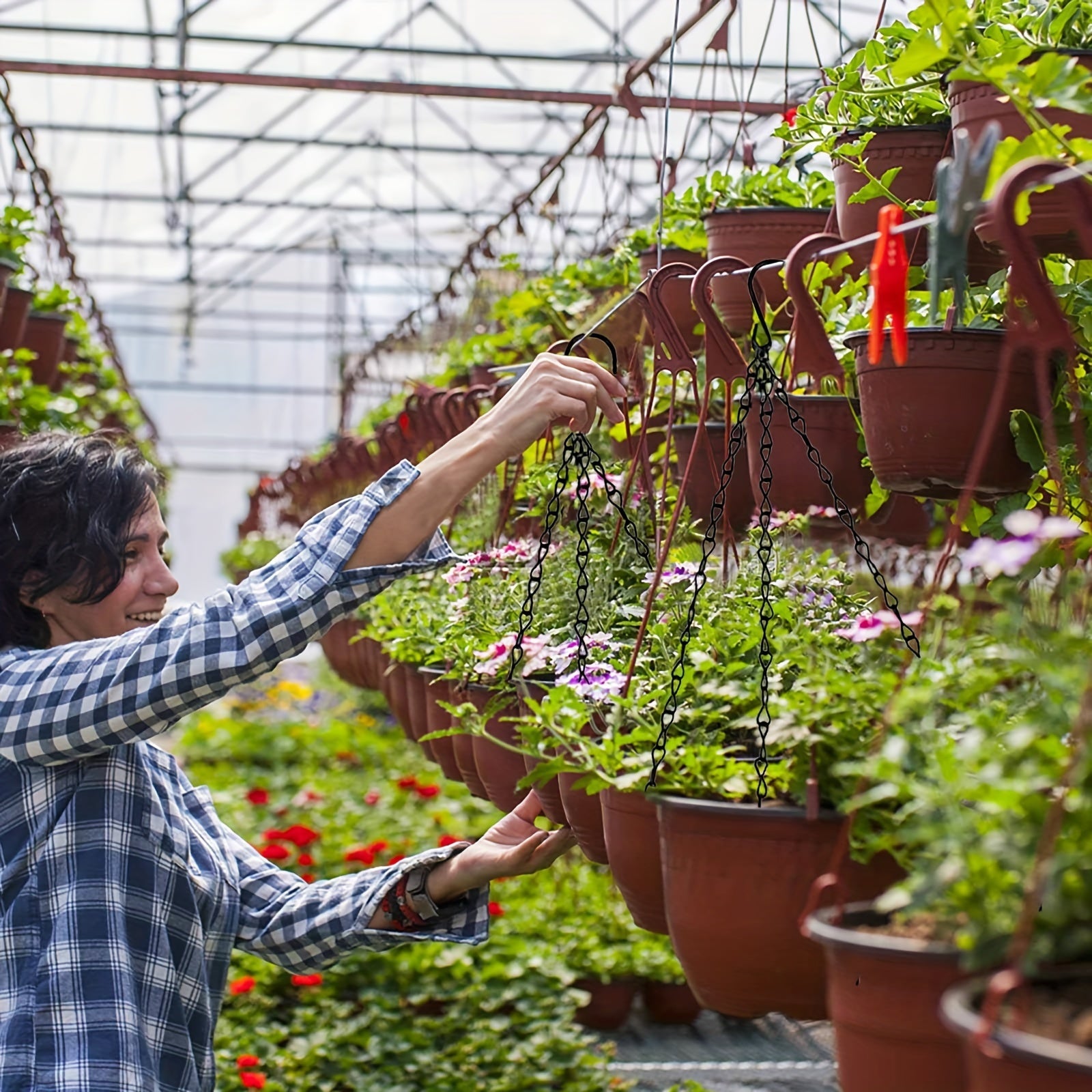 Set of 3 Black Iron Adjustable Replacement Chains for Hanging Glasses Planters Bird Feeders Lanterns Outdoor Decor