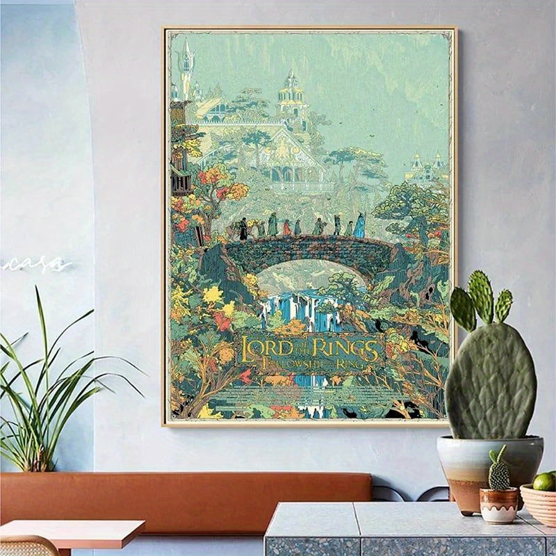 Abstract Middle-earth Landscape Canvas Wall Art Frameless Bedroom Home Decor Gift