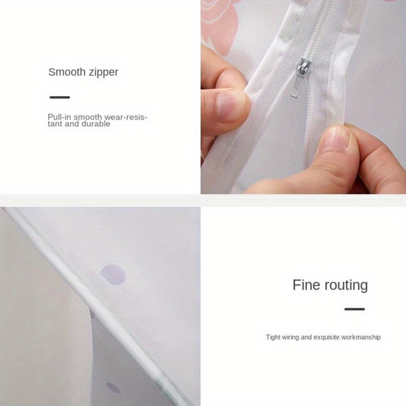 Waterproof PEVA Washing Machine Cover with Floral Design for Front Load Dust Protection