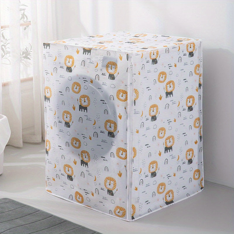 Waterproof PEVA Washing Machine Cover with Floral Design for Front Load Dust Protection