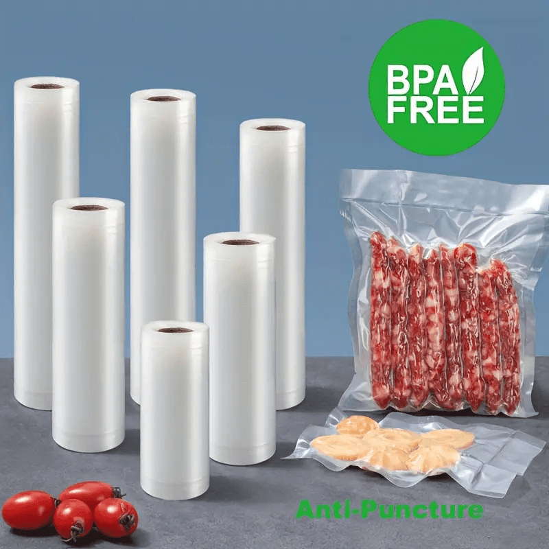Food-Grade Vacuum Sealer Bags 1 or 2 Pack Rolls for Food Preservation