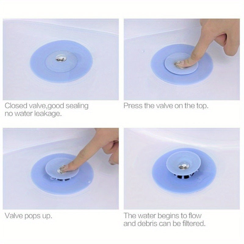 Силиконовая пробка для слива и фильтр с нескользящей крышкой для кухонных и ванных полов. Помогает ловить волосы в душе, ванной и раковине. Также служит защитой для горячей ванны и