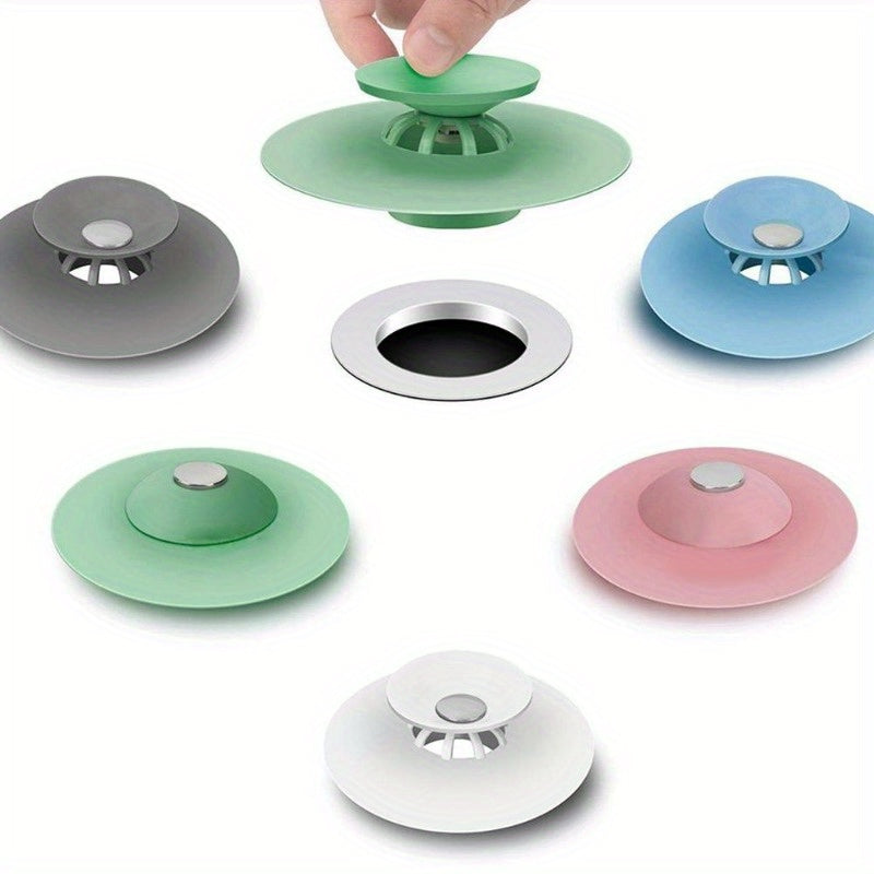 Silicone Drain Stopper and Strainer for Shower Bathtub Sink Hair Catcher Non-Slip Floor Cover