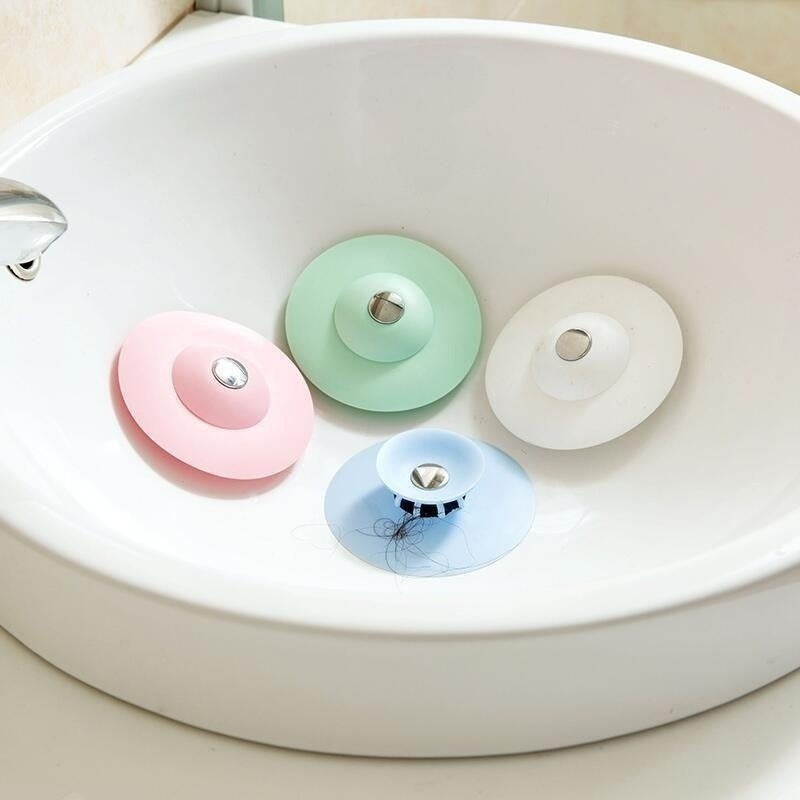 Silicone Drain Stopper and Strainer for Shower Bathtub Sink Hair Catcher Non-Slip Floor Cover