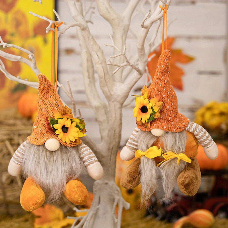 Sunflower Harvest Festival Thanksgiving Decor Gnome Doll Rudolph Knitted Hat