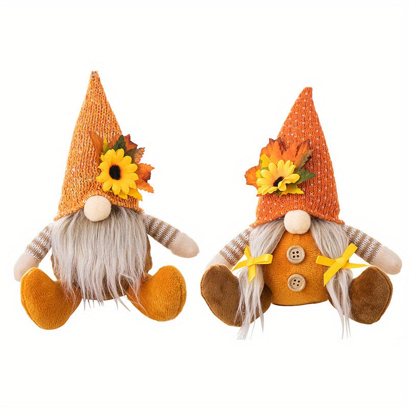 Sunflower Harvest Festival Thanksgiving Decor Gnome Doll Rudolph Knitted Hat