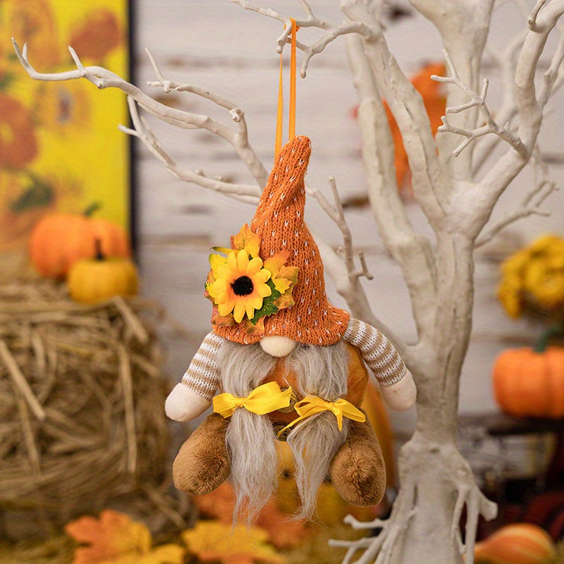Sunflower Harvest Festival Thanksgiving Decor Gnome Doll Rudolph Knitted Hat