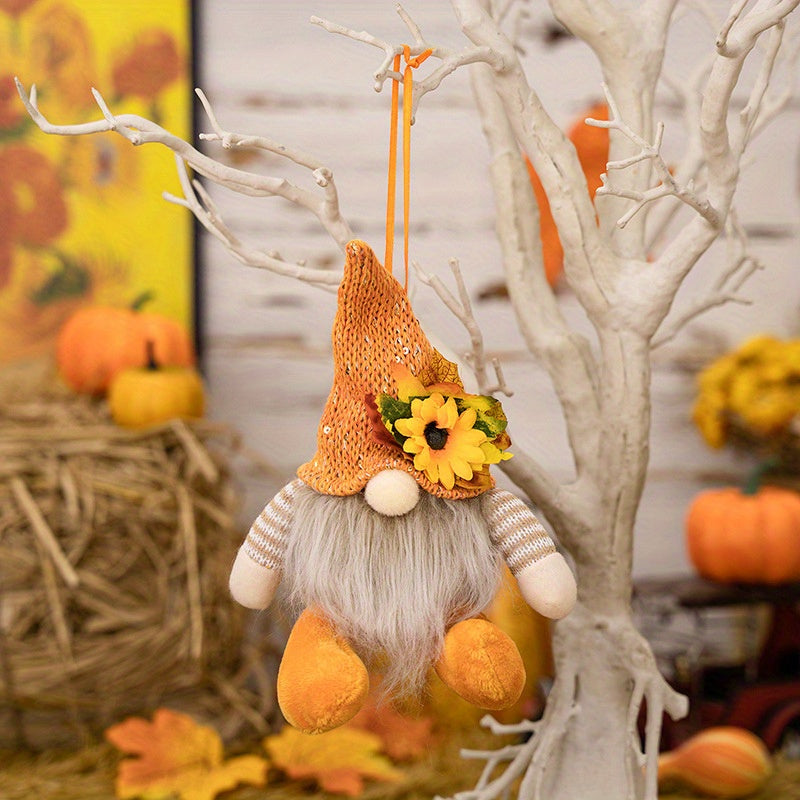 Sunflower Harvest Festival Thanksgiving Decor Gnome Doll Rudolph Knitted Hat