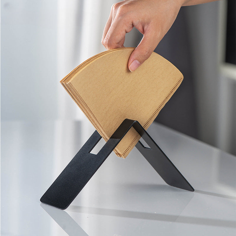 Metall kofe filtrasi qog'oz tutqich uchun qo'lda tomchilatish V60 filtr saqlash racki