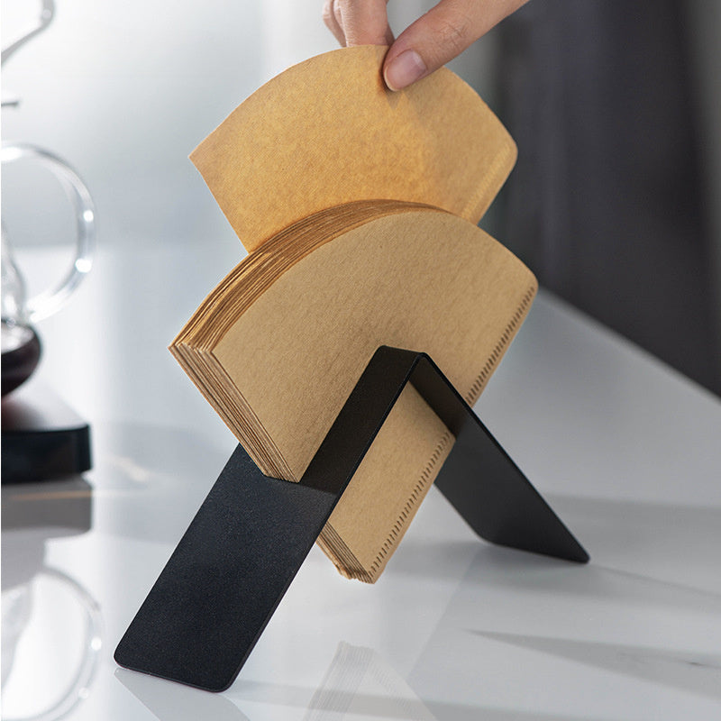 Metall kofe filtrasi qog'oz tutqich uchun qo'lda tomchilatish V60 filtr saqlash racki