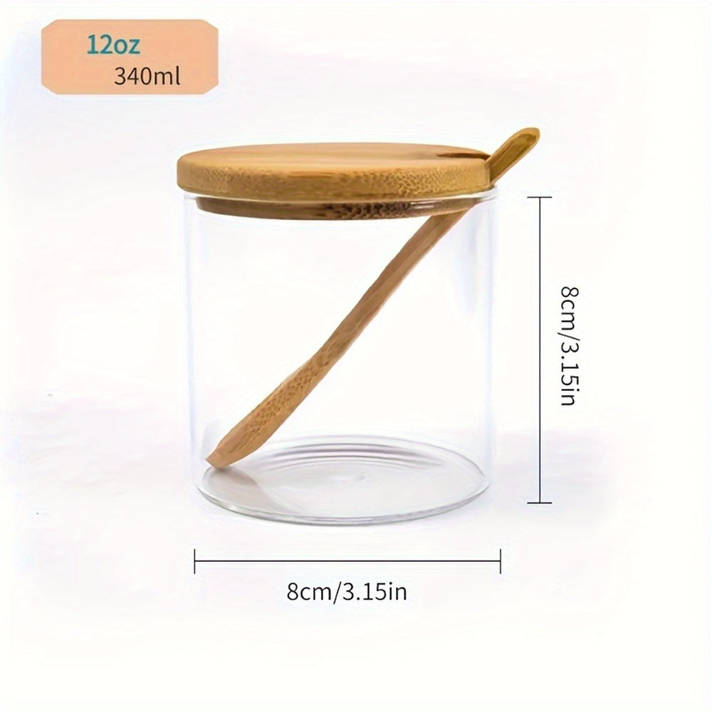 Set of 3 Kitchen Spice Jars with Lids Salt Pepper Monosodium Glutamate Storage Box