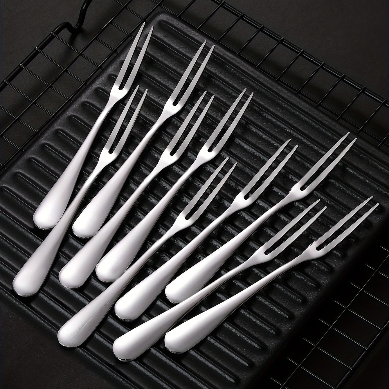 Stainless Steel Fruit Forks for Desserts and Salads Reusable Modern Kitchen Utensils