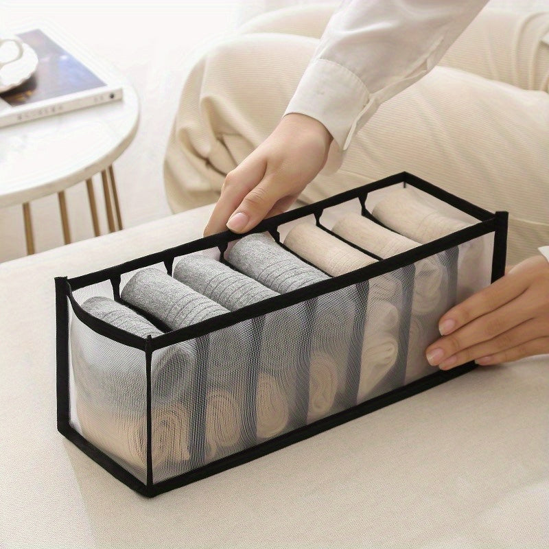 Women's Wardrobe Organizer for Underwear Socks and Bras Divided Grid Polyamide Solid