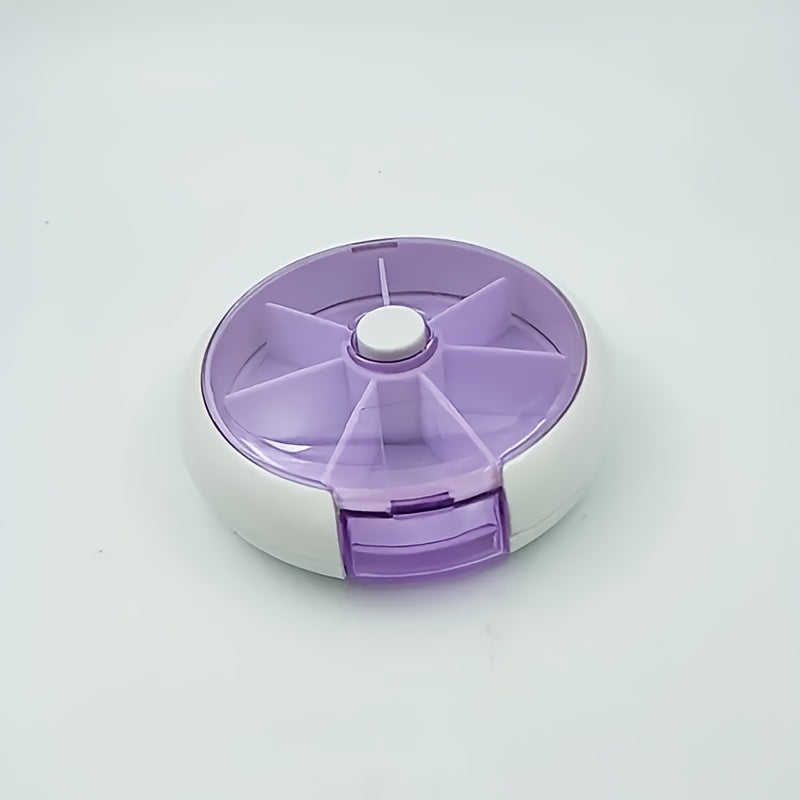 Portable Lightweight 7-Day Rotating Pill Organizer for Travel and Vitamins