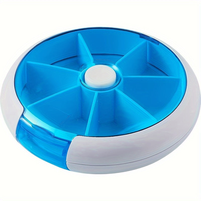 Portable Lightweight 7-Day Rotating Pill Organizer for Travel and Vitamins