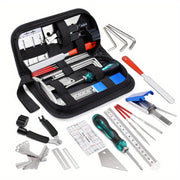 Guitar Maintenance Kit with Essential Tools for Repairs and Cleaning Black Metal Plastic