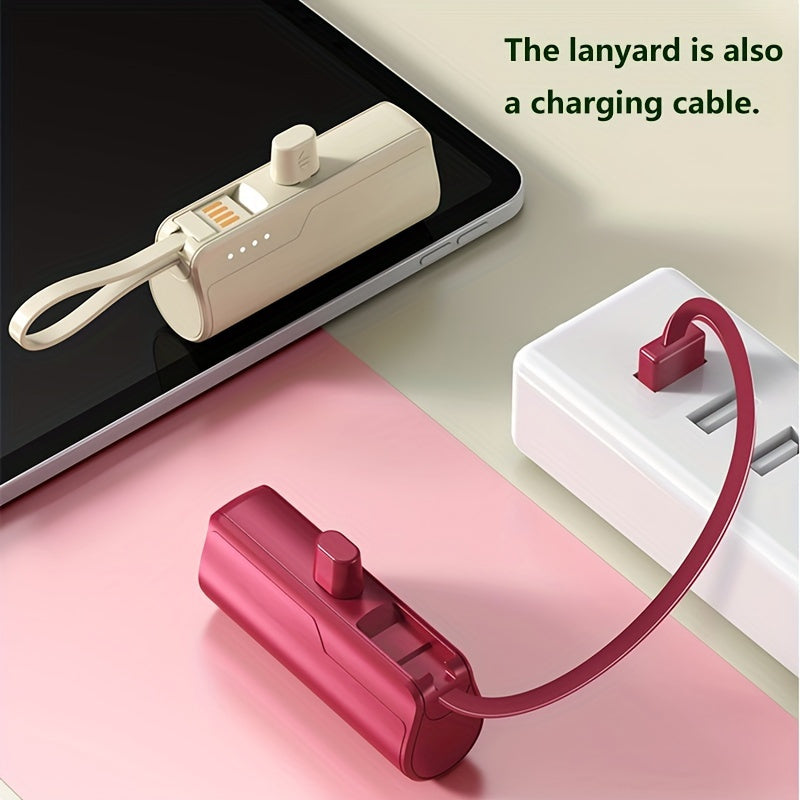 5000mAh Mini Portable Power Bank for iPhone and Android USB-C Charger