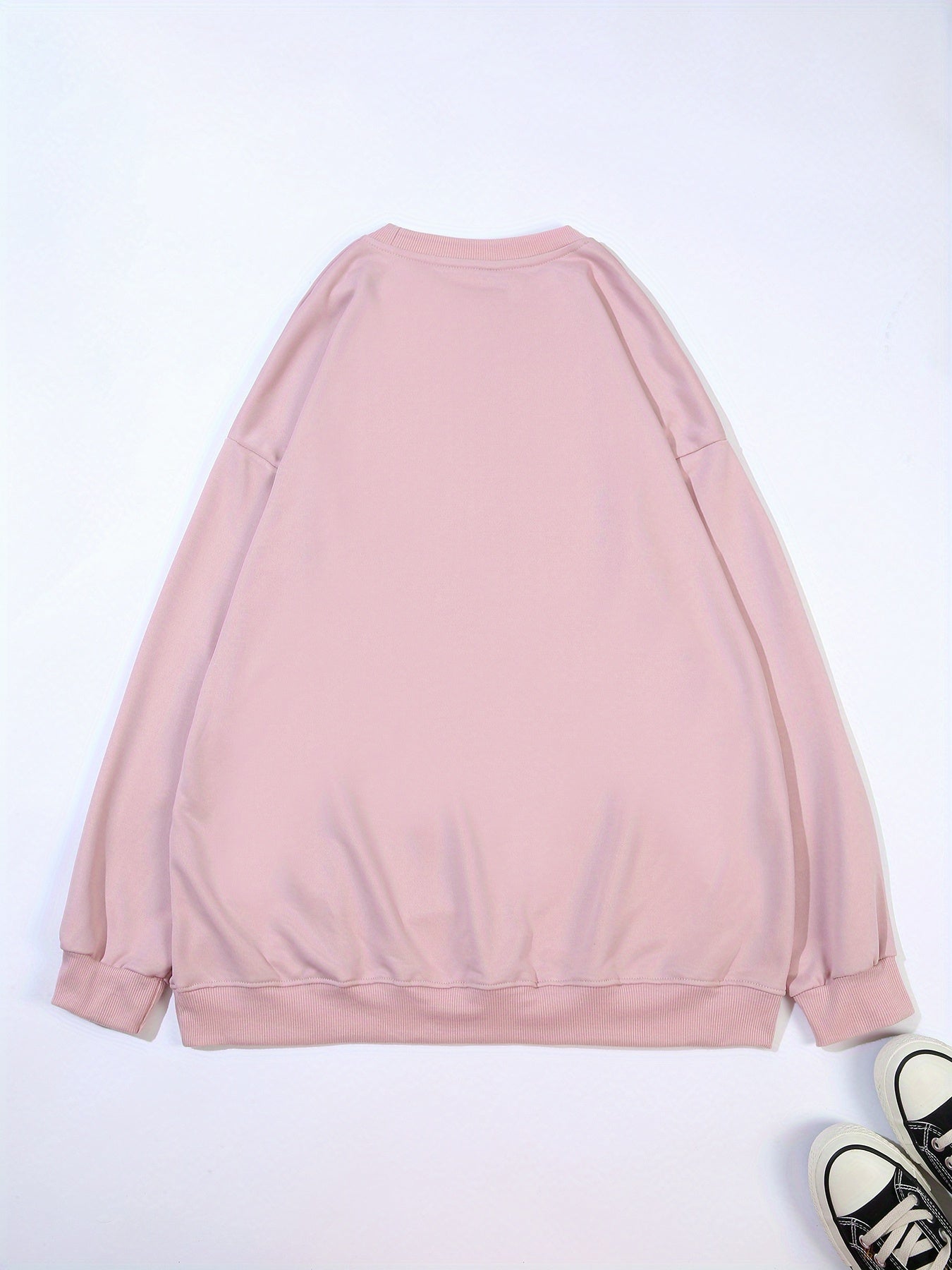 Women's Plus Size Camping Life Print Pullover Sweatshirt Long Sleeve Crew Neck
