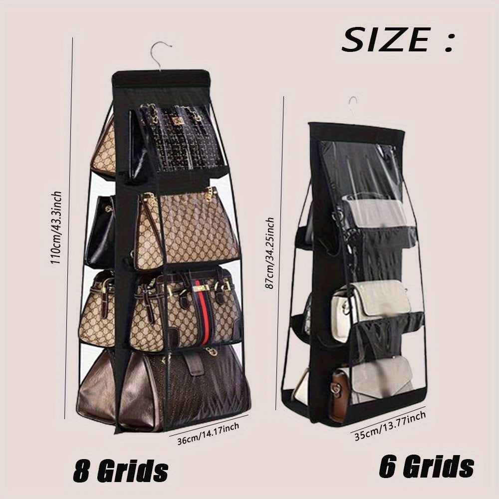 Women's Clear Hanging Organizer for Handbags Closet Storage Shelf