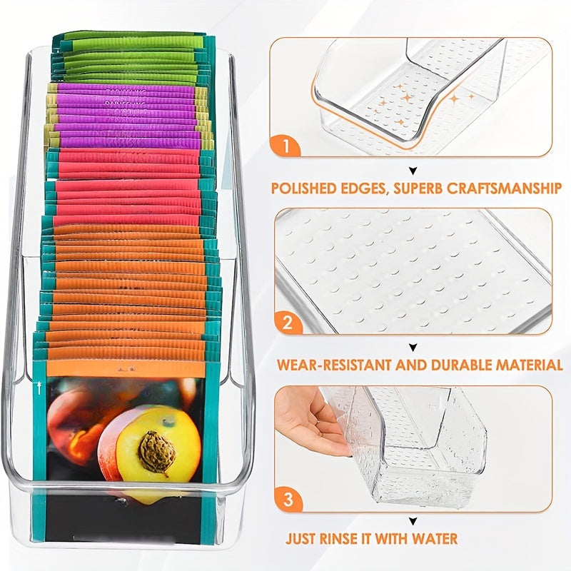 Organizador de bolsas de té de acrílico, almacenamiento transparente para té, azúcar y especias, en la encimera