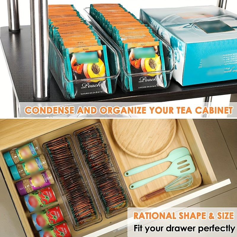 Acrylic Tea Bag Organizer Clear Storage for Tea Sugar Spices Countertop