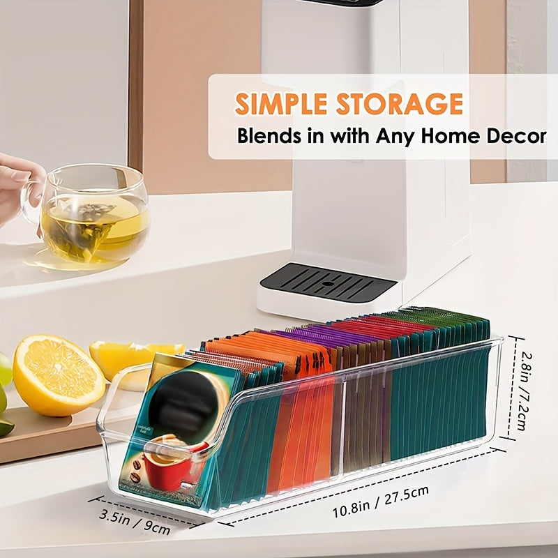 Acrylic Tea Bag Organizer Clear Storage for Tea Sugar Spices Countertop