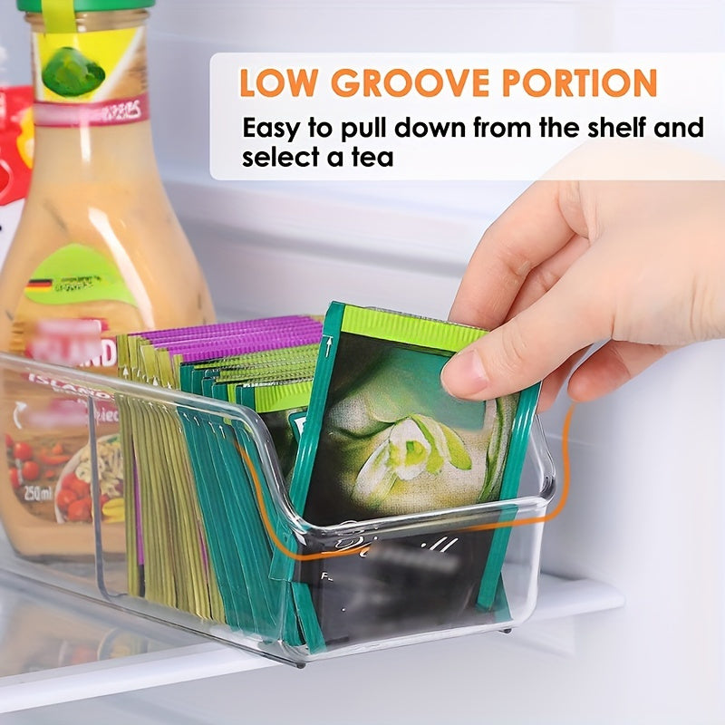 Acrylic Tea Bag Organizer Clear Storage for Tea Sugar Spices Countertop
