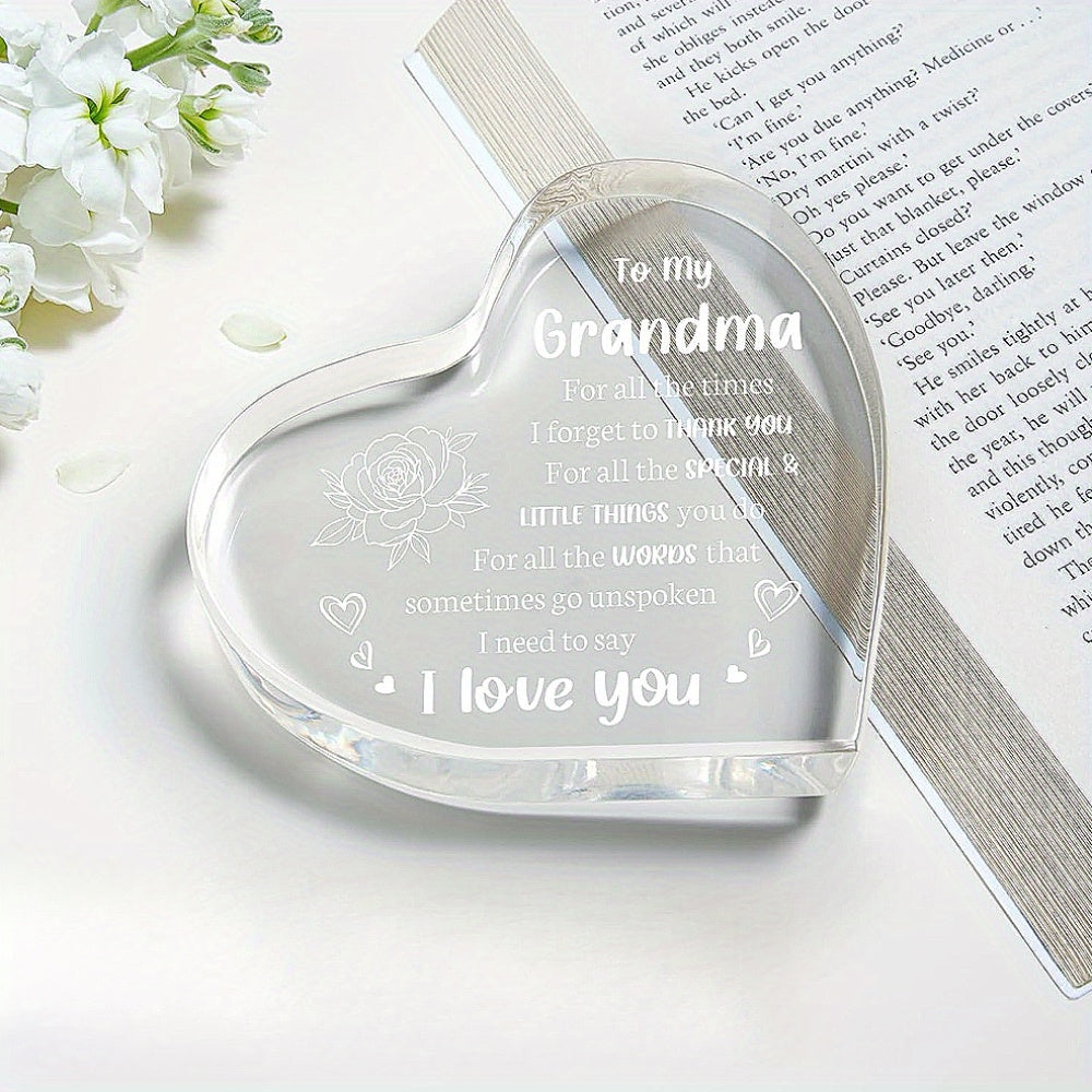 Acrylic Keepsake Gift for Grandma I Love You Birthday Mother's Day Christmas Valentine