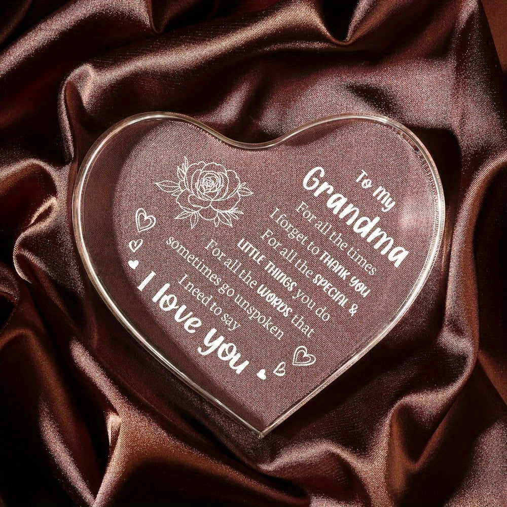 Acrylic Keepsake Gift for Grandma I Love You Birthday Mother's Day Christmas Valentine