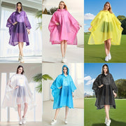 Adult Reusable EVA Raincoat Hooded Waterproof Poncho for Outdoors