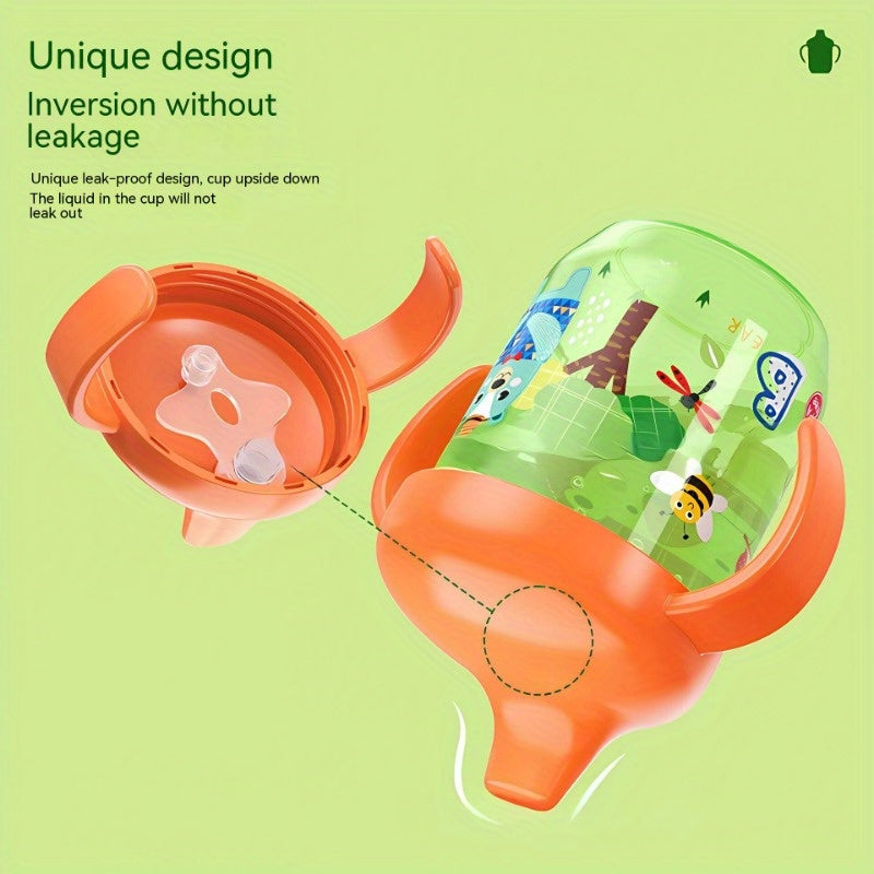 Kids' Duck-Shaped Cartoon Animal Handle Learning Cup Spill-Proof Water Bottle