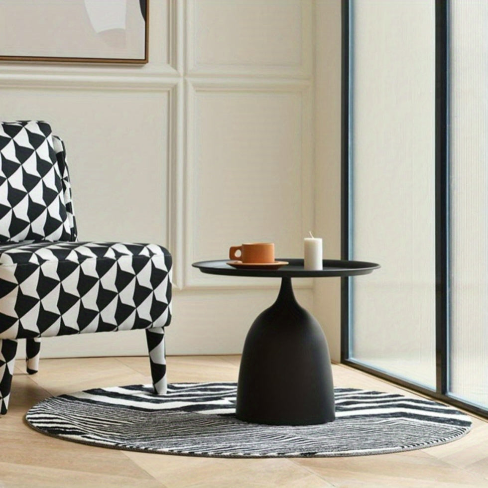 Mesita de noche de hierro forjado negro para sala de estar y dormitorio, mesa de café pequeña