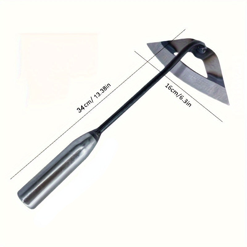 Azada de jardín hueca endurecida de acero macizo para deshierbe y rotura de suelo
