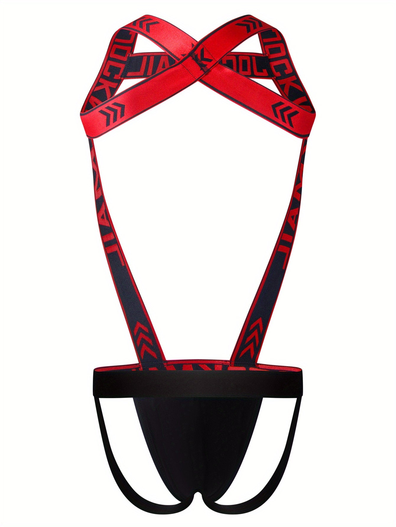 Ropa interior para hombre, jockstrap de nylon elástico, semi-transparente, transpirable, en color púrpura con letras blancas