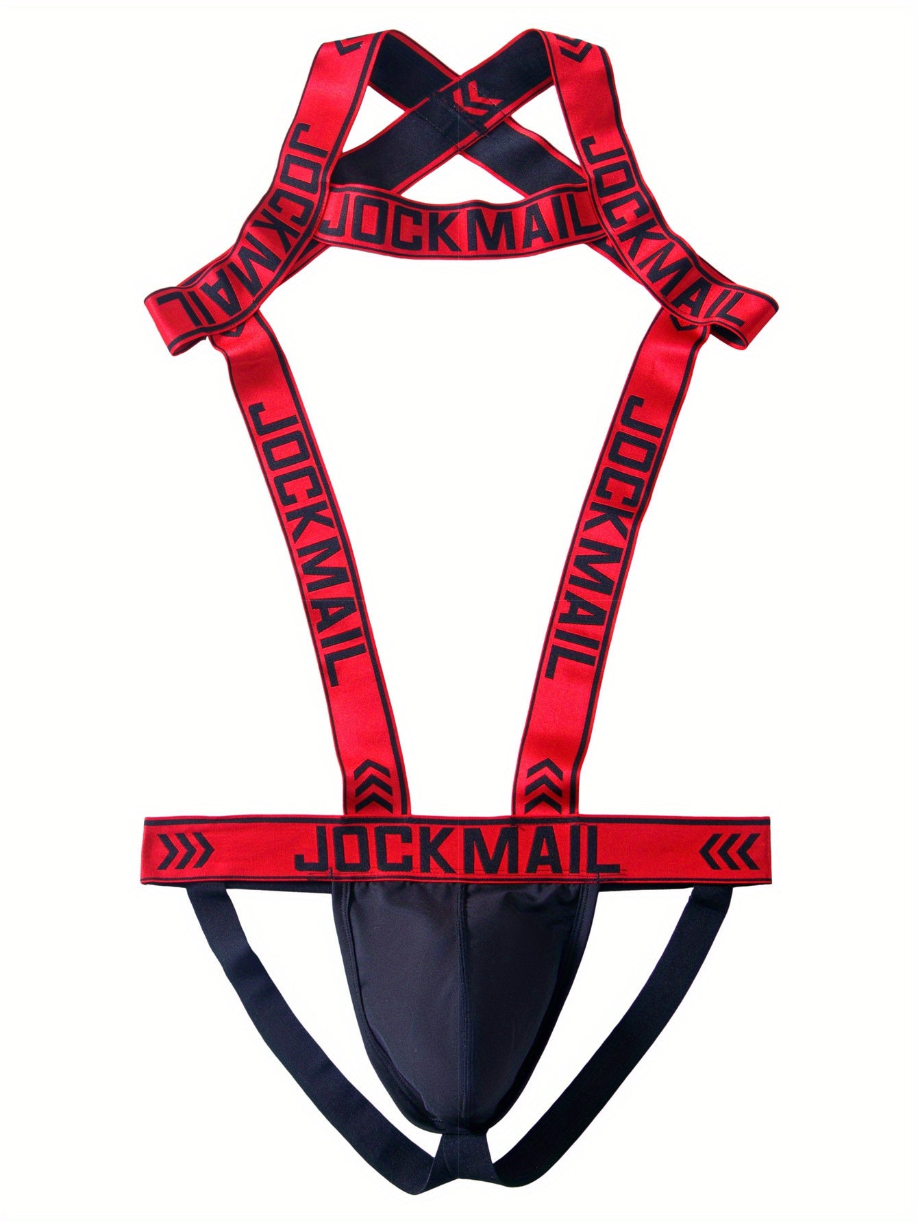 JOCKMAIL Erkaklar uchun Sexy Jockstrap - Brendli print bilan cho'ziluvchan nylon, nafas oladigan va qulay, oq yozuvli binafsha tasmalari, yaqin kiyim uchun mukammal.