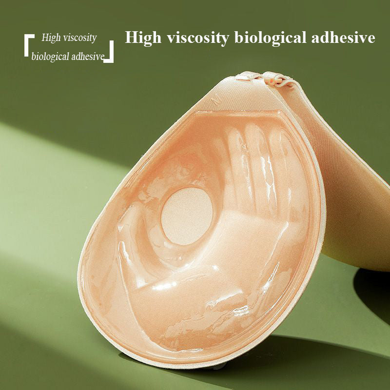 Women’s Strapless Seamless Self-Adhesive Lift Bra Opaque Silicone Support