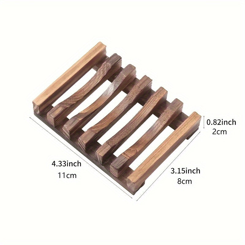 Wooden Soap Dish for Bathroom, 1 Piece, Natural Material
