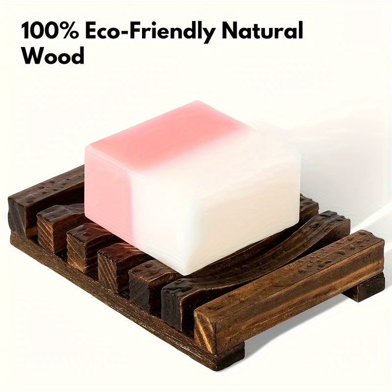 Wooden Soap Dish for Bathroom, 1 Piece, Natural Material