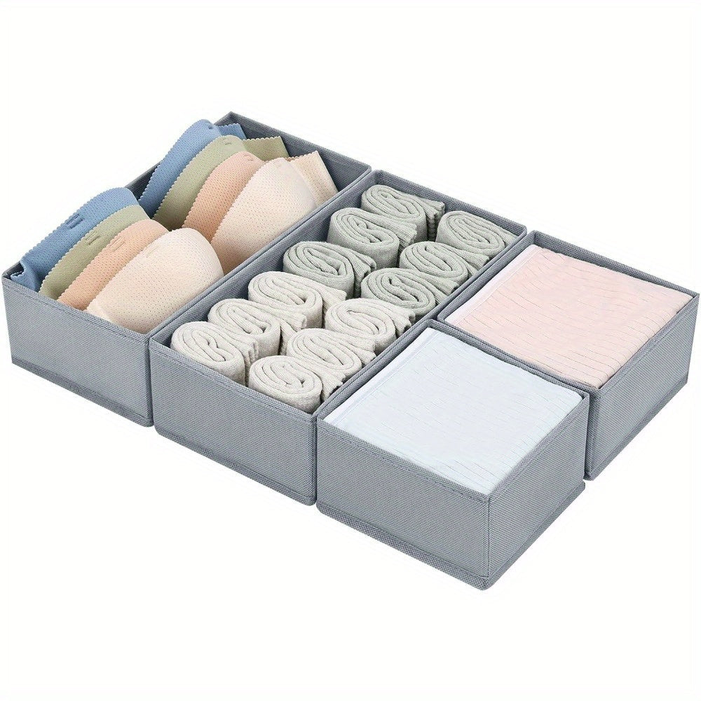 Juego de 4 cajas organizadoras de cajones plegables para ropa interior, calcetines, sujetadores y cinturones