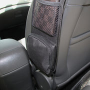 Black Nylon Car Seat Organizer with Mesh Pockets for Vehicle Storage